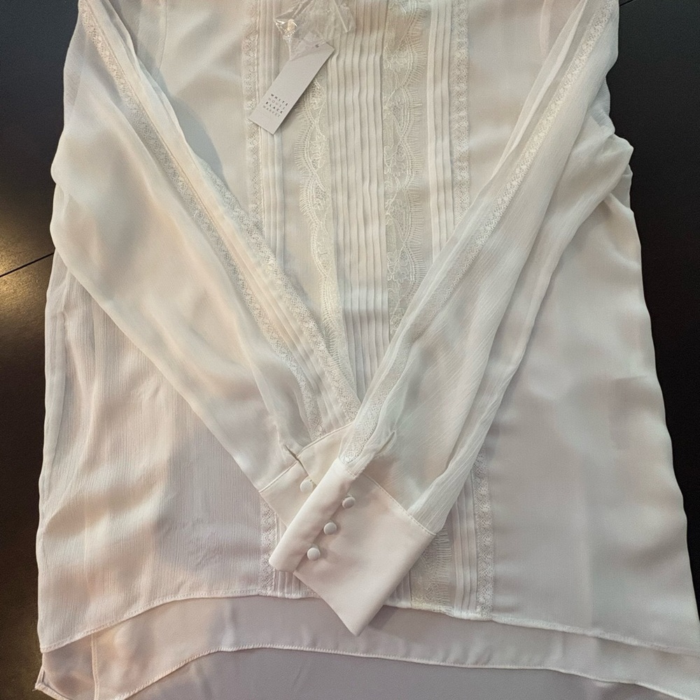 White House Black Market White Blouse